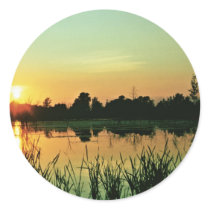 Sunset at Iroquois National Wildlife Refuge Round Sticker