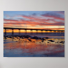 Sunset At Ocean Beach Print