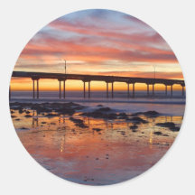 Sunset At Ocean Beach Stickers