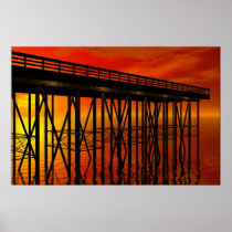 Sunset at Pier 487 poster posters