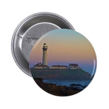 Sunset at Pigeon Point Lighthouse California Pinback Buttons
