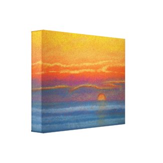 sunset at sea wrappedcanvas