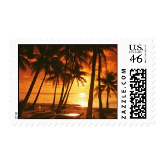 Sunset at the Beach Postage Stamp stamp