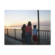 Sunset at the Damn Postcard