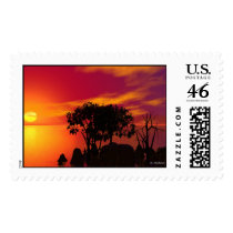 Sunset At The Lake postage
