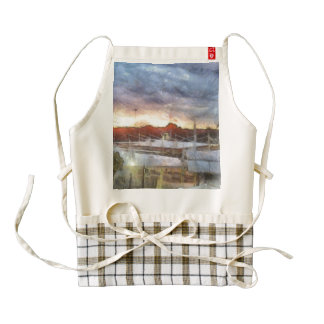 Sunset at the Marina Zazzle HEART Apron