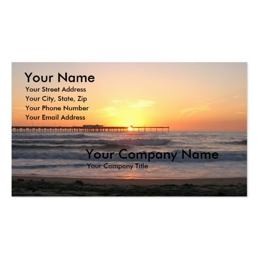 Sunset at the Pier Business Card Template (front side)