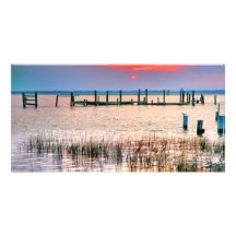 Sunset Bay In Blue Photo Cards