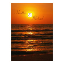 Sunset Beach Destination Wedding Invitation