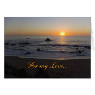 Sunset Beach For Love Birthday card