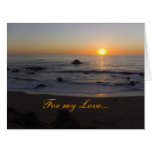 Sunset Beach For Love Valentine's Day Greeting Card