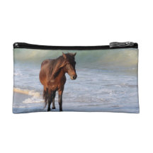 Sunset Beach Horse Cosmetic Bag