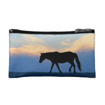 Sunset Beach Horse Cosmetic Bag