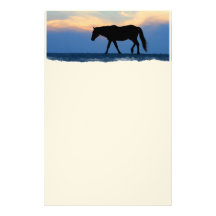Sunset Beach Horse Personalized Stationery