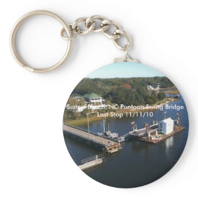 Sunset Beach, NC Pontoon Swing Bridge 2010 Keychains by Olivia_Grace