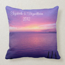 Sunset Beach Pillow Bride & Groom Wedding pillows