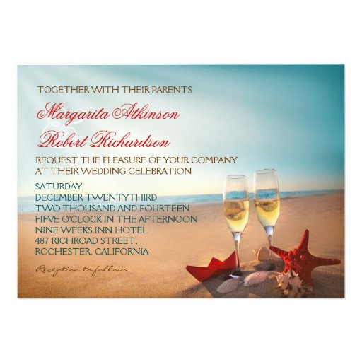 Sunset Beach Romantic Wedding Invitations