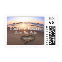 Sunset Beach Save The Date Wedding Postage