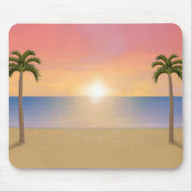 Sunset Beach Scene: Custom Mousepad