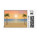 Sunset Beach Scene: Postage Stamps