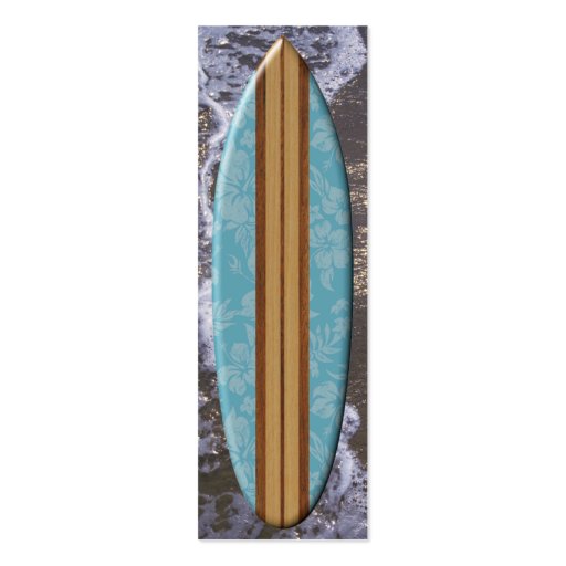 Sunset Beach Surfboard Bookmark Business Cards (front side)