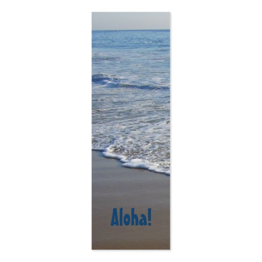 Sunset Beach Surfboard Bookmark Business Cards (back side)