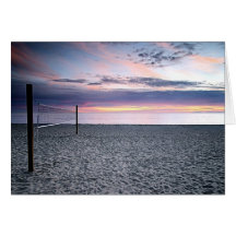 Sunset Beach Volleyball Greeting Card