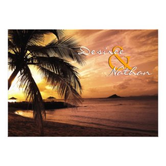 Sunset Beach Wedding Invitation