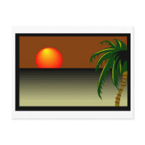Sunset Beach Wedding Postcard