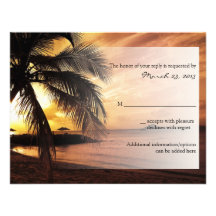 Sunset Beach Wedding RSVP Personalized Announcements