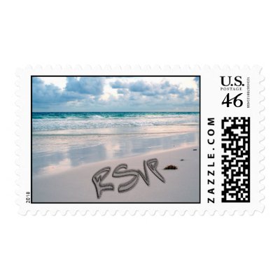 Zazzle Sunset Beach Wedding RSVP Postage