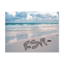 Sunset Beach Wedding RSVP Post Card