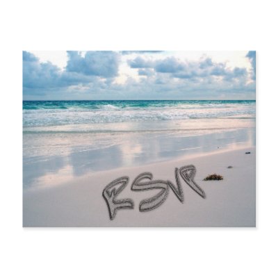 Sunset Beach Wedding RSVP Post Card
