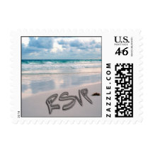 Sunset Beach Wedding RSVP Stamp
