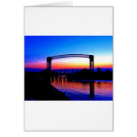 Sunset behind a Bridge Greeting Card