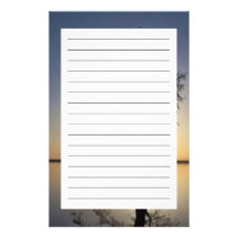 Sunset Behind a Tree Stationery Design