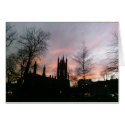 Sunset Behind Chuch and Tree Silhouettes cards