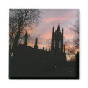 Sunset behind Church and Trees Silhouette Magnet