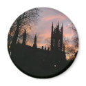 Sunset behind Church and Trees Silhouette Magnet