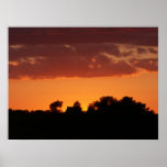 Sunset Behind Kansas Farm Posters