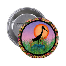Sunset Bird Button