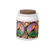 Sunset Bird Candy Jar