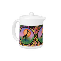 Sunset Bird Teapot