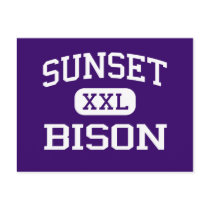 Sunset - Bison - Sunset High School - Dallas Texas postcards