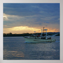 Sunset Boating Posters