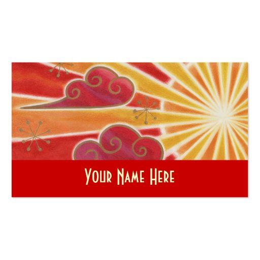Sunset business card template red