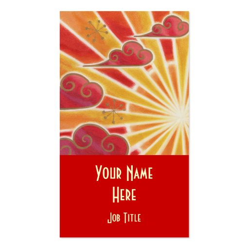 Sunset business card template red portrait