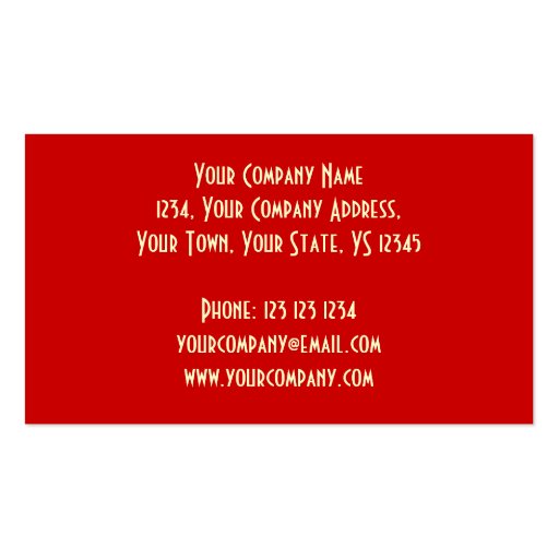 Sunset business card template red portrait (back side)