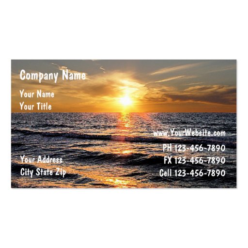Sunset Business Cards (front side)