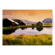 sunset by the cabins card